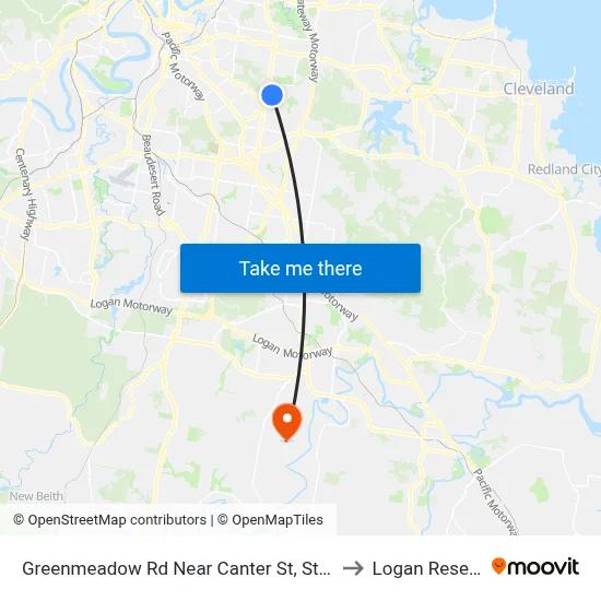 Greenmeadow Rd Near Canter St, Stop 63 to Logan Reserve map