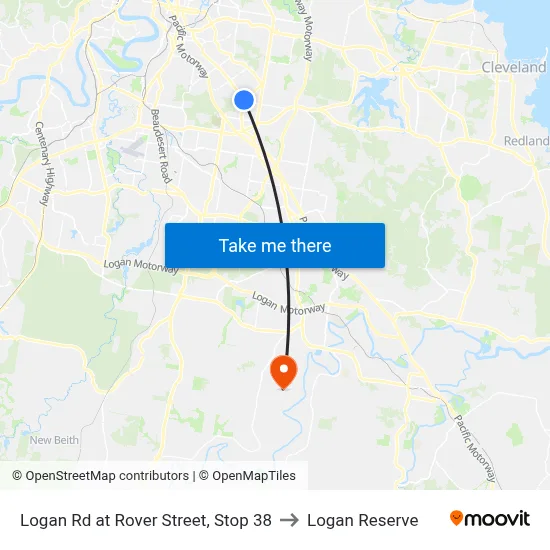 Logan Rd at Rover Street, Stop 38 to Logan Reserve map
