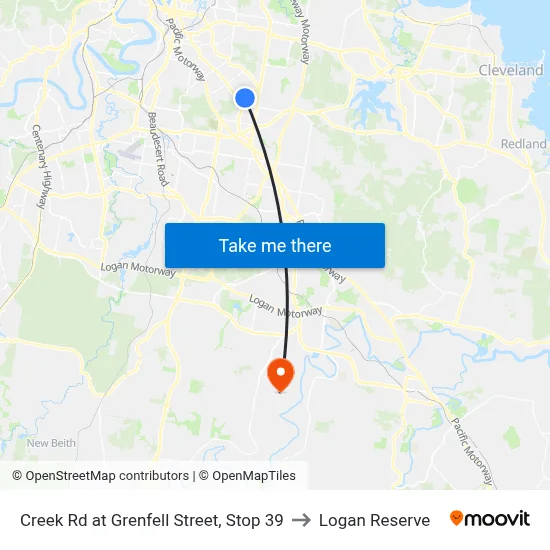 Creek Rd at Grenfell Street, Stop 39 to Logan Reserve map