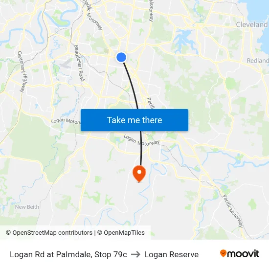 Logan Rd at Palmdale, Stop 79c to Logan Reserve map