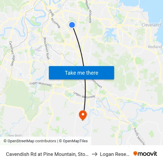 Cavendish Rd at Pine Mountain, Stop 52 to Logan Reserve map