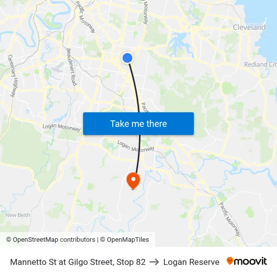 Mannetto St at Gilgo Street, Stop 82 to Logan Reserve map
