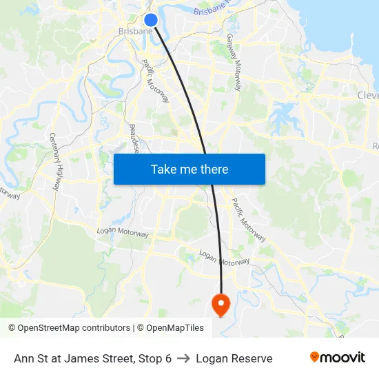 Ann St at James Street, Stop 6 to Logan Reserve map