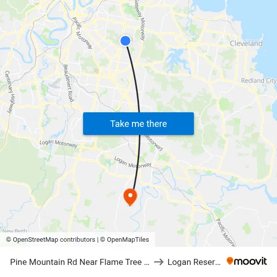 Pine Mountain Rd Near Flame Tree Cr to Logan Reserve map
