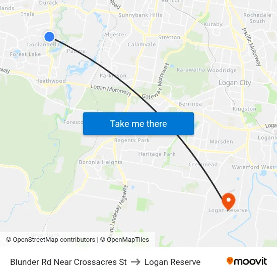 Blunder Rd Near Crossacres St to Logan Reserve map