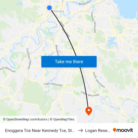 Enoggera Tce Near Kennedy Tce, Stop 10 to Logan Reserve map