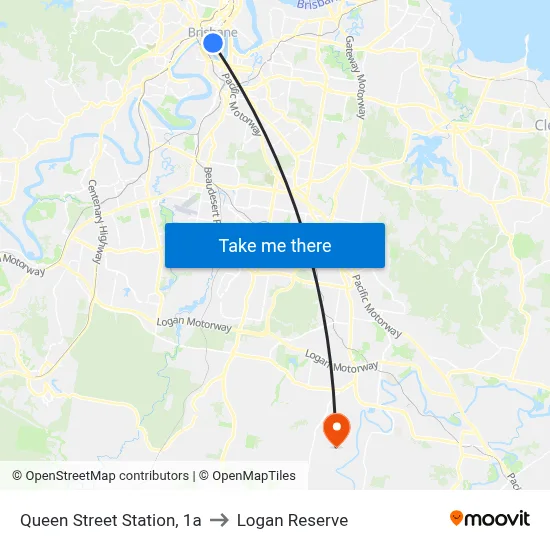 Queen Street Station, 1a to Logan Reserve map