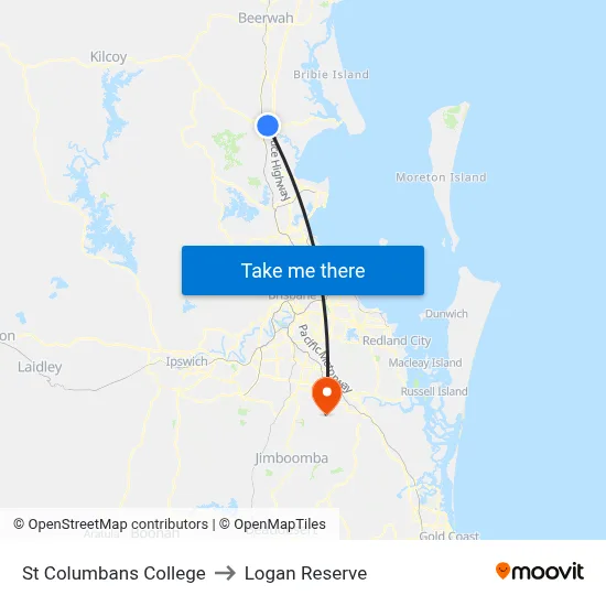 St Columbans College to Logan Reserve map