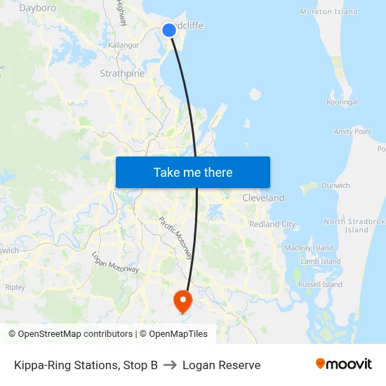 Kippa-Ring Stations, Stop B to Logan Reserve map