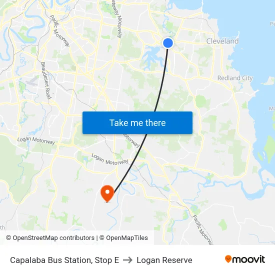 Capalaba Bus Station, Stop E to Logan Reserve map