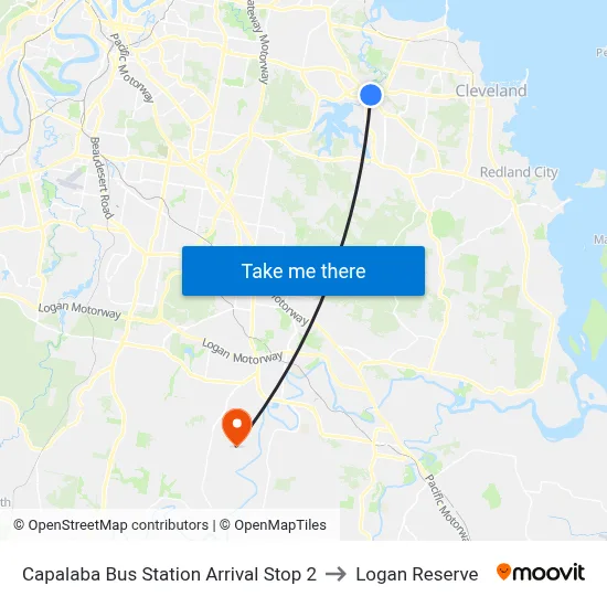 Capalaba Bus Station Arrival Stop 2 to Logan Reserve map