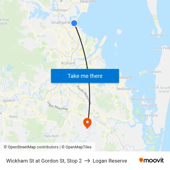 Wickham St at Gordon St, Stop 2 to Logan Reserve map