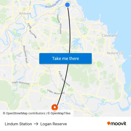 Lindum Station to Logan Reserve map