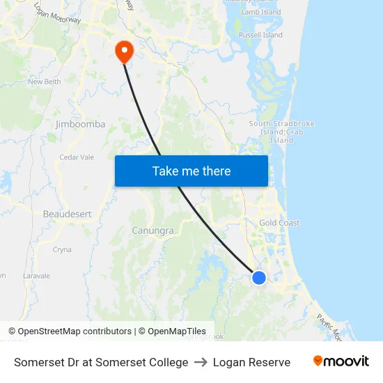Somerset Dr at Somerset College to Logan Reserve map