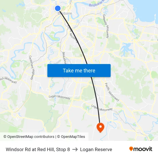 Windsor Rd at Red Hill, Stop 8 to Logan Reserve map
