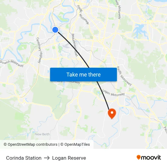Corinda Station to Logan Reserve map