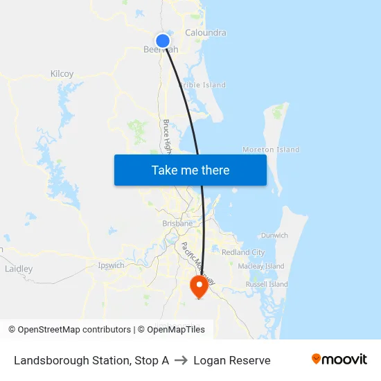 Landsborough Station, Stop A to Logan Reserve map