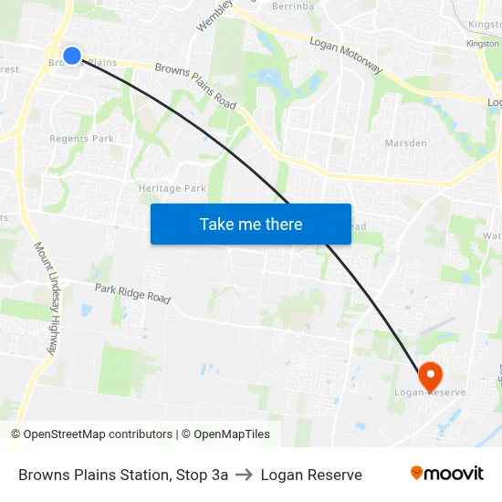 Browns Plains Station, Stop 3a to Logan Reserve map