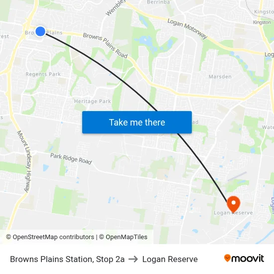 Browns Plains Station, Stop 2a to Logan Reserve map