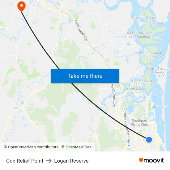 Gcn Relief Point to Logan Reserve map