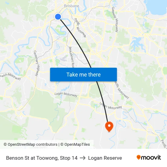 Benson St at Toowong, Stop 14 to Logan Reserve map