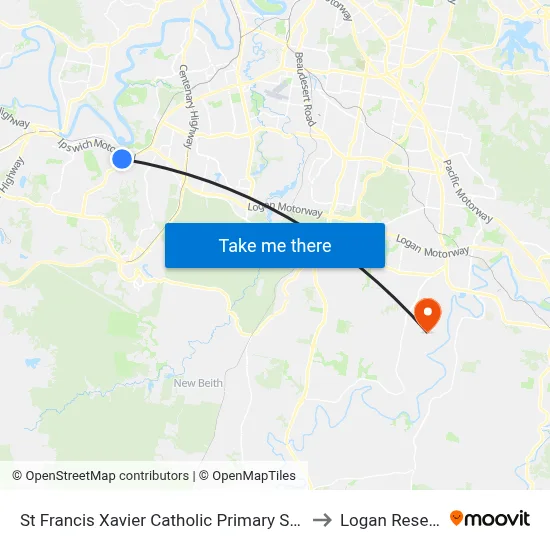 St Francis Xavier Catholic Primary School to Logan Reserve map