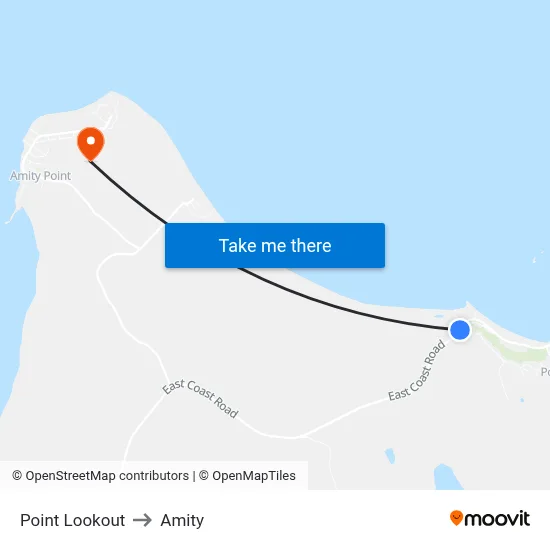Point Lookout to Amity map