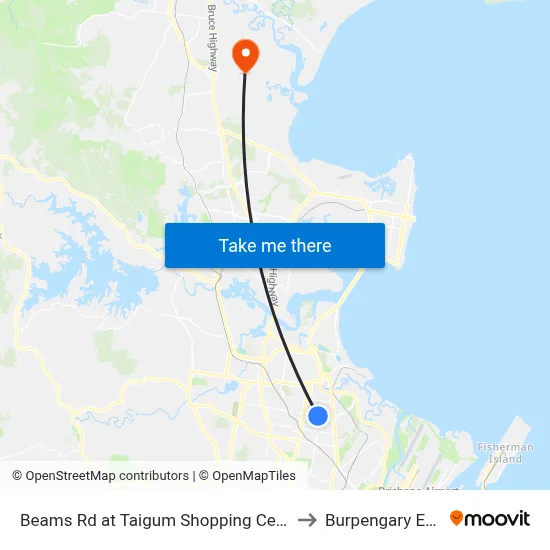 Beams Rd at Taigum Shopping Centre to Burpengary East map
