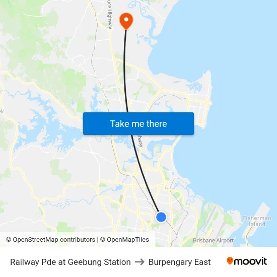 Railway Pde at Geebung Station to Burpengary East map