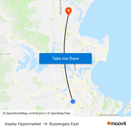 Aspley Hypermarket to Burpengary East map