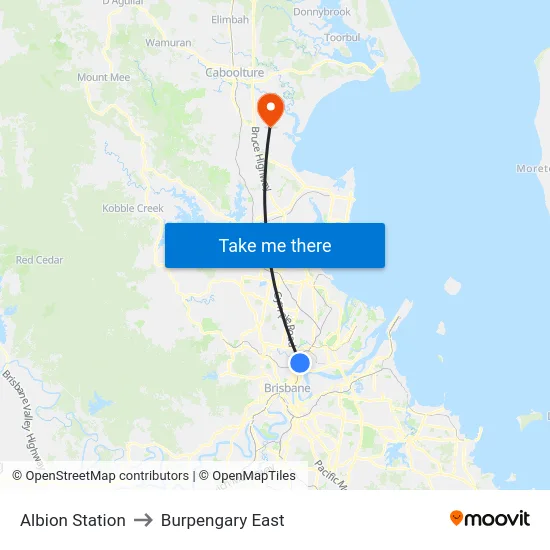 Albion Station to Burpengary East map