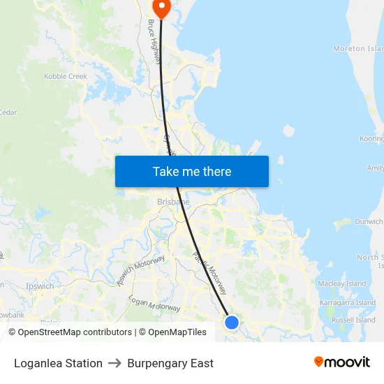 Loganlea Station to Burpengary East map