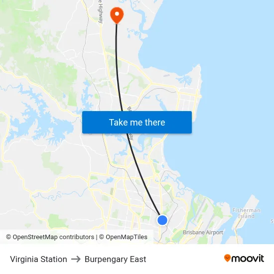 Virginia Station to Burpengary East map