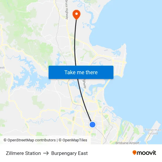 Zillmere Station to Burpengary East map