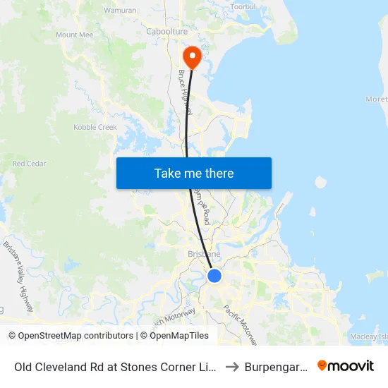 Old Cleveland Rd at Stones Corner Library, Stop 17 to Burpengary East map