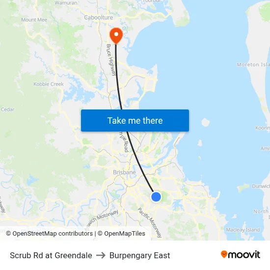 Scrub Rd at Greendale to Burpengary East map