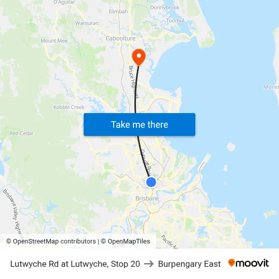 Lutwyche Rd at Lutwyche, Stop 20 to Burpengary East map