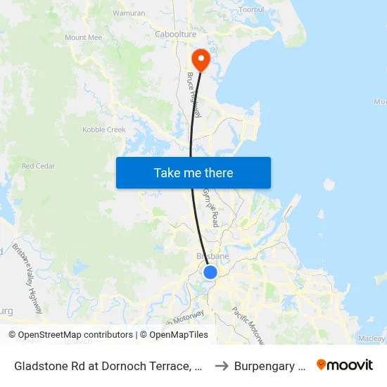 Gladstone Rd at Dornoch Terrace, Stop 11 to Burpengary East map