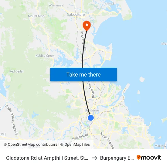 Gladstone Rd at Ampthill Street, Stop 13 to Burpengary East map