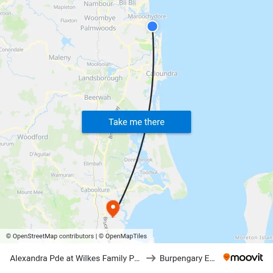 Alexandra Pde at Wilkes Family Park to Burpengary East map