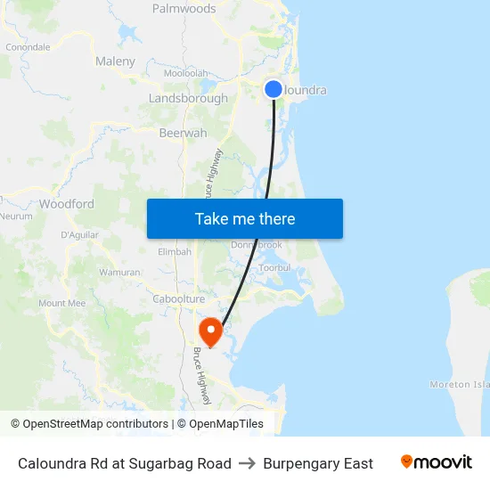 Caloundra Rd at Sugarbag Road to Burpengary East map