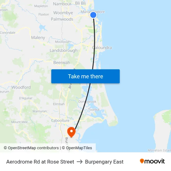 Aerodrome Rd at Rose Street to Burpengary East map