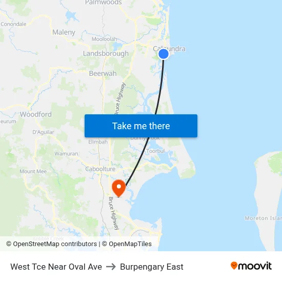 West Tce Near Oval Ave to Burpengary East map
