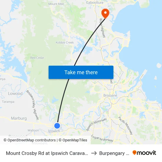 Mount Crosby Rd at Ipswich Caravan Village to Burpengary East map