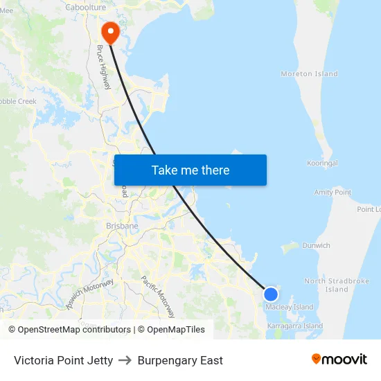 Victoria Point Jetty to Burpengary East map