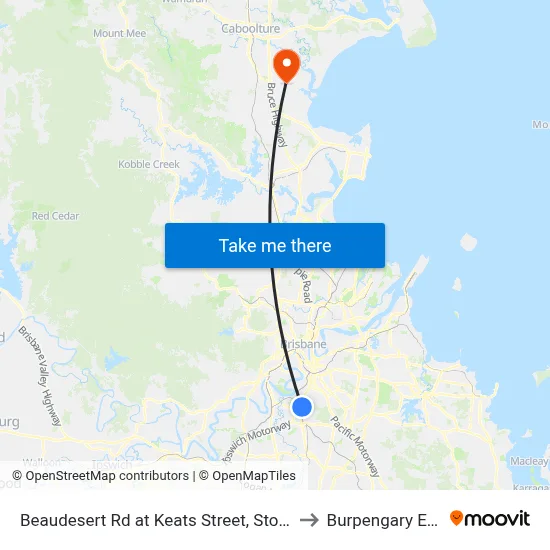 Beaudesert Rd at Keats Street, Stop 35 to Burpengary East map