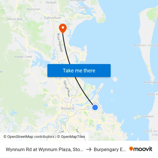 Wynnum Rd at Wynnum Plaza, Stop 58 to Burpengary East map