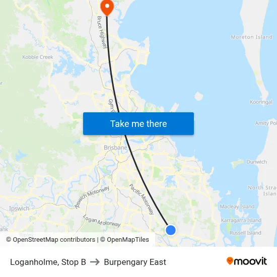 Loganholme, Stop B to Burpengary East map