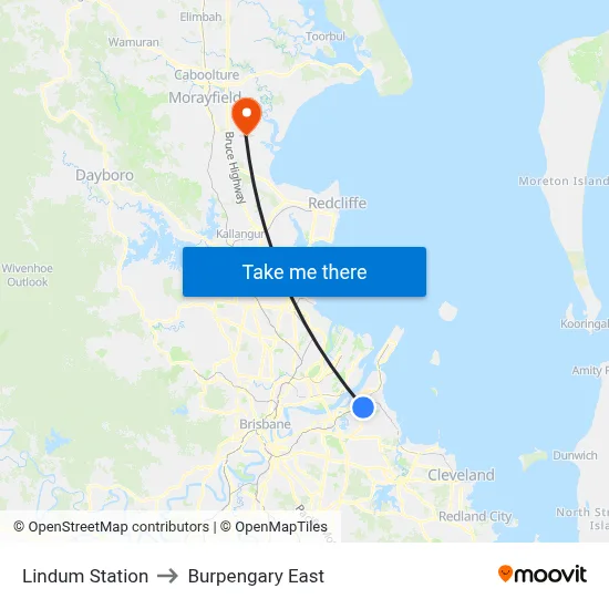 Lindum Station to Burpengary East map
