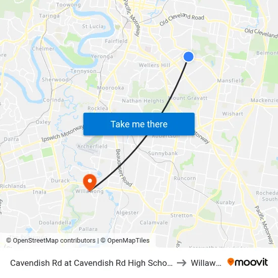 Cavendish Rd at Cavendish Rd High School, Stop 41 to Willawong map